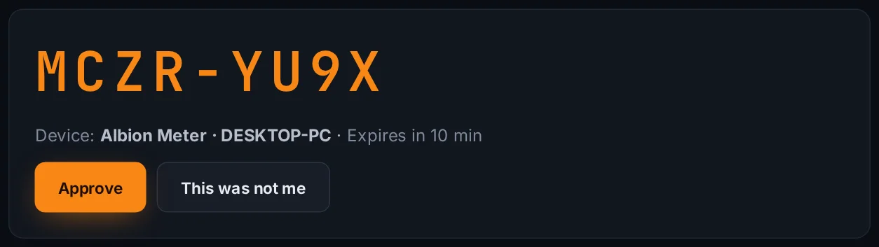 Approve the code on AlbionLab